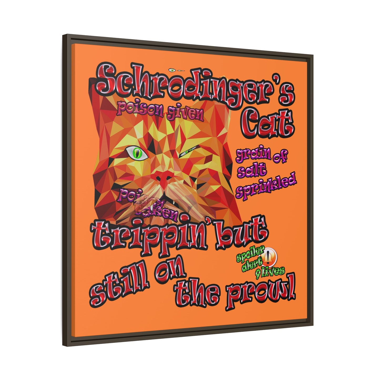 schrodinger's cat - framed canvas art (crusta)
