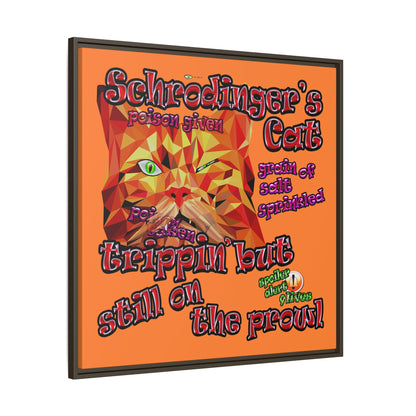schrodinger's cat - framed canvas art (crusta)