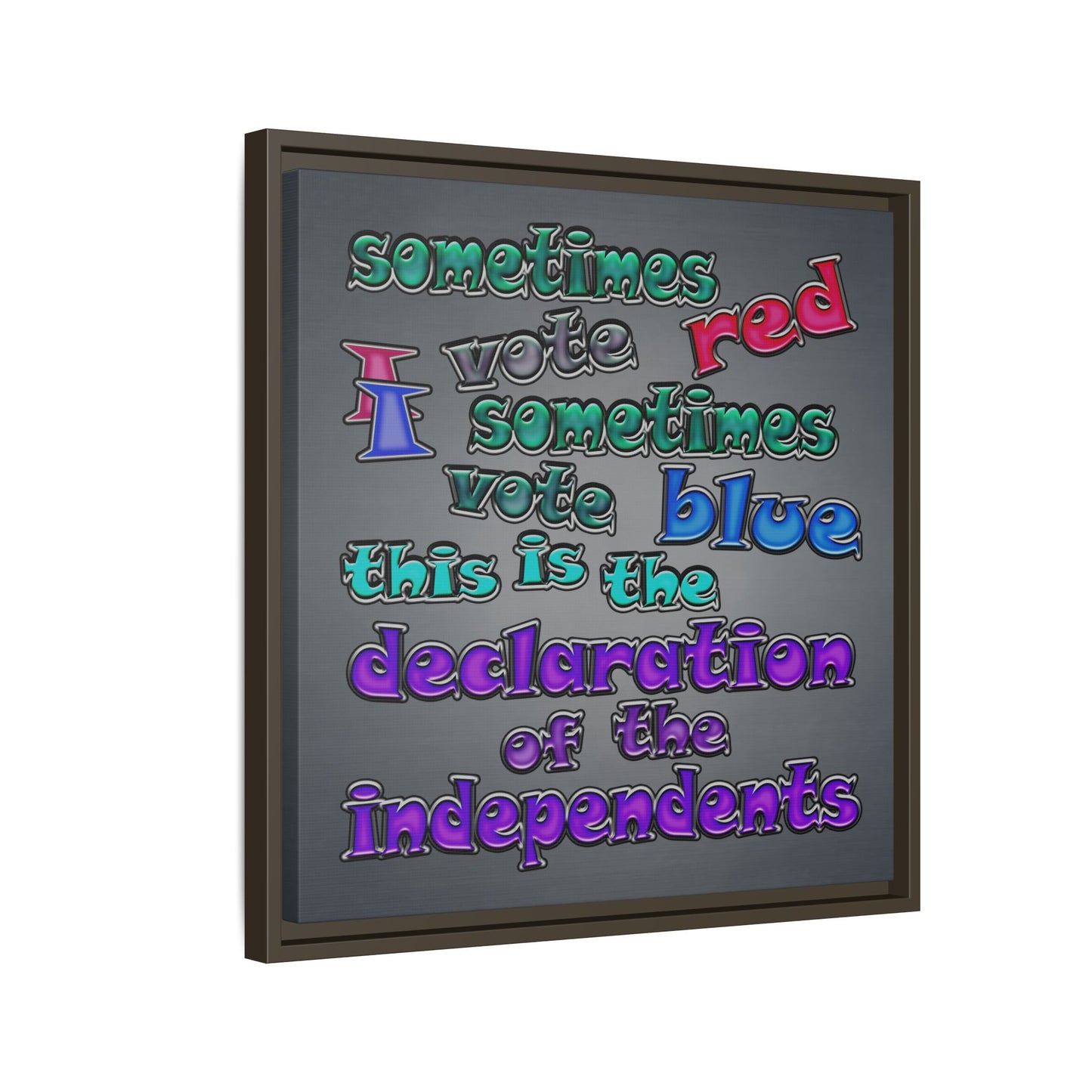 declaration of the independents - framed canvas art (grey-light grey)