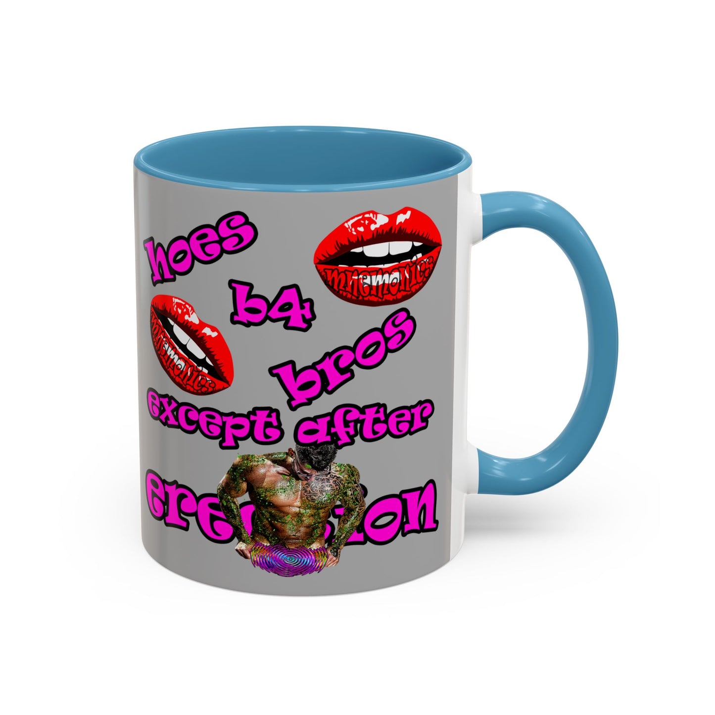 hoes b4 bros - Accent Mug (light grey)