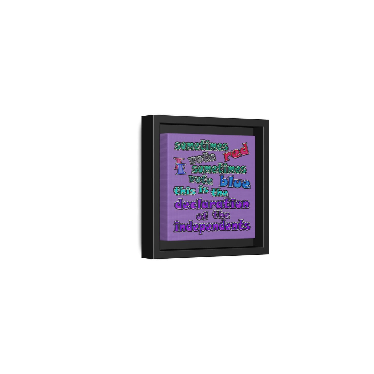 declaration of the independents - framed canvas art (light purple)