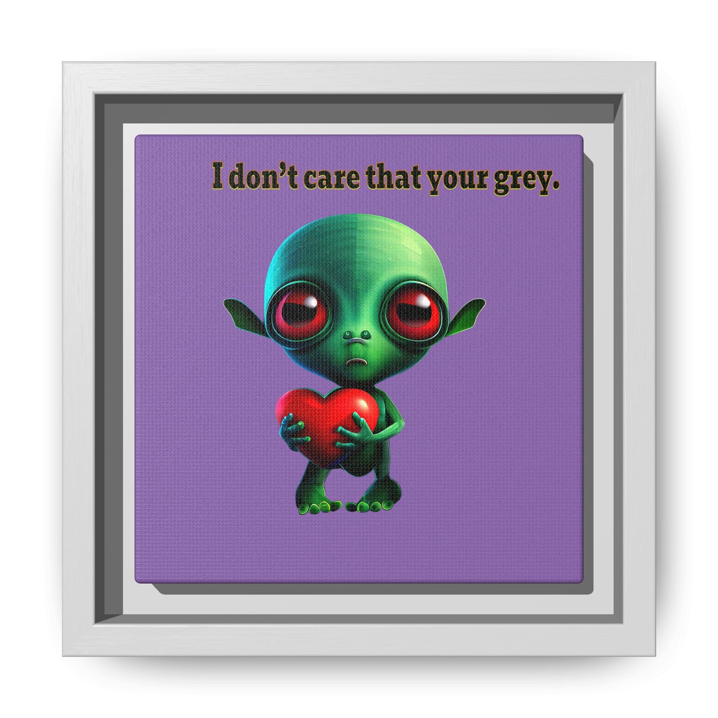 I don't care that your grey - framed canvas art (light purple)