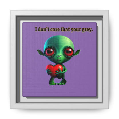 I don't care that your grey - framed canvas art (light purple)