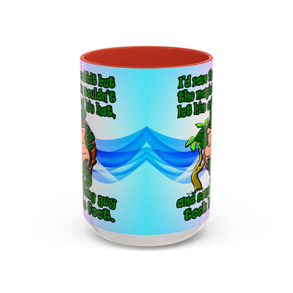 turtle race - Accent Mug (light blue-pink wave)