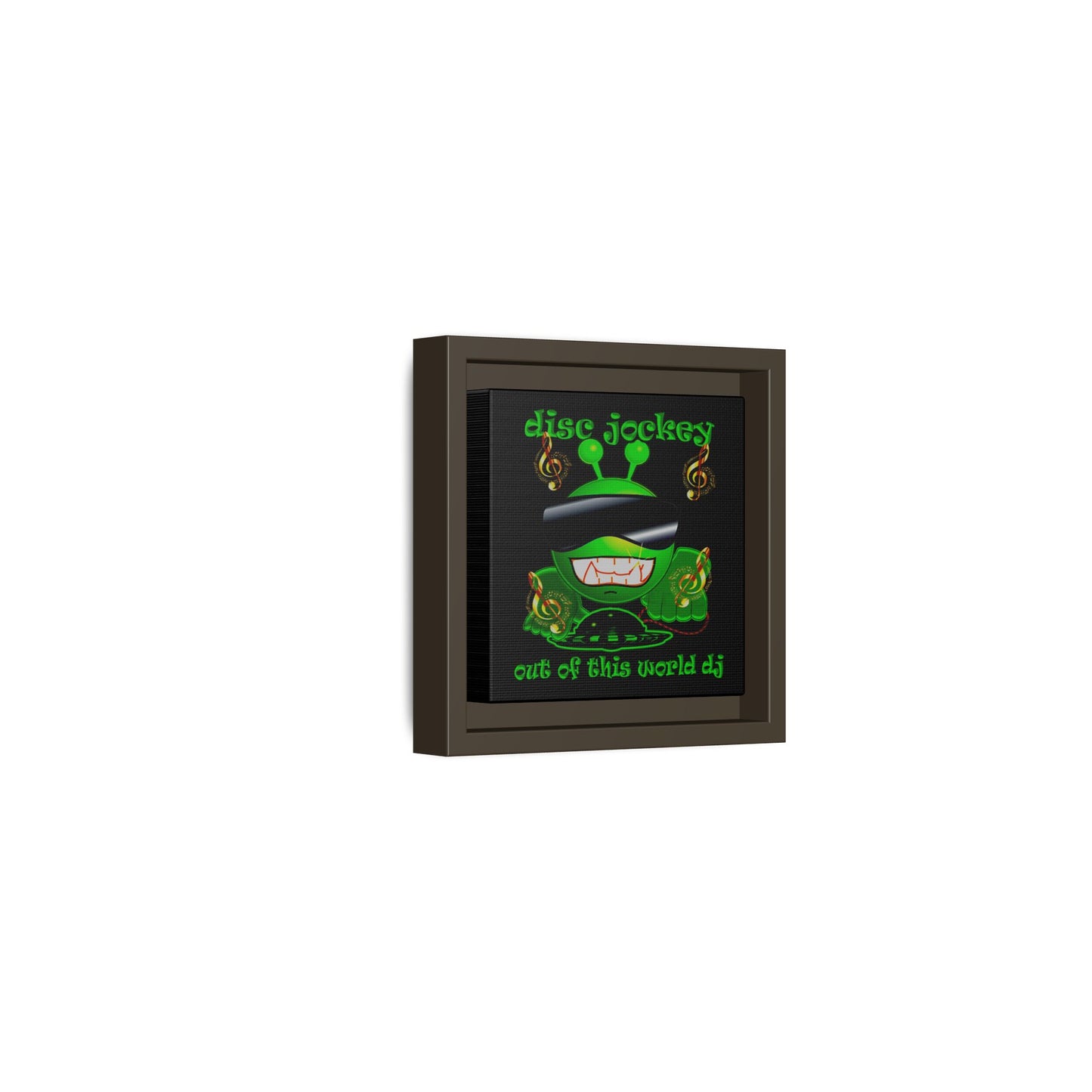 disc jockey - framed canvas art (black)