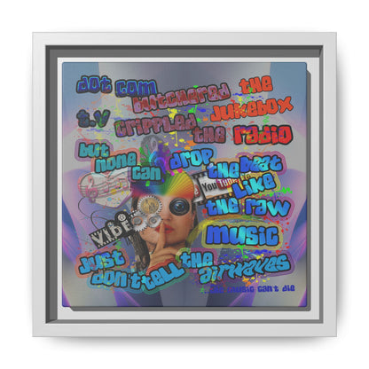 drop the beat - framed canvas art (grey-pink wave)
