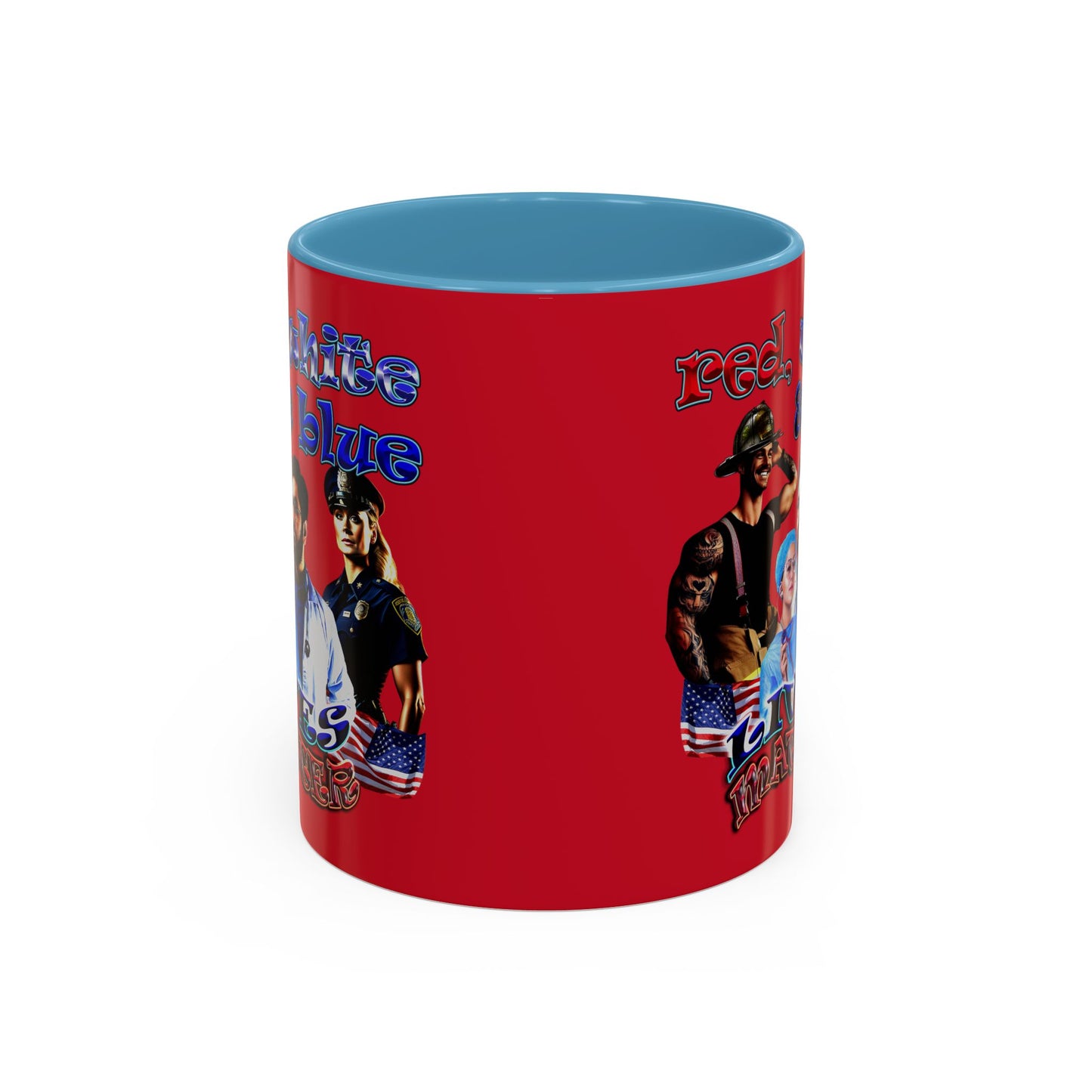 rw&b lives matter - Accent Mug (dark red)