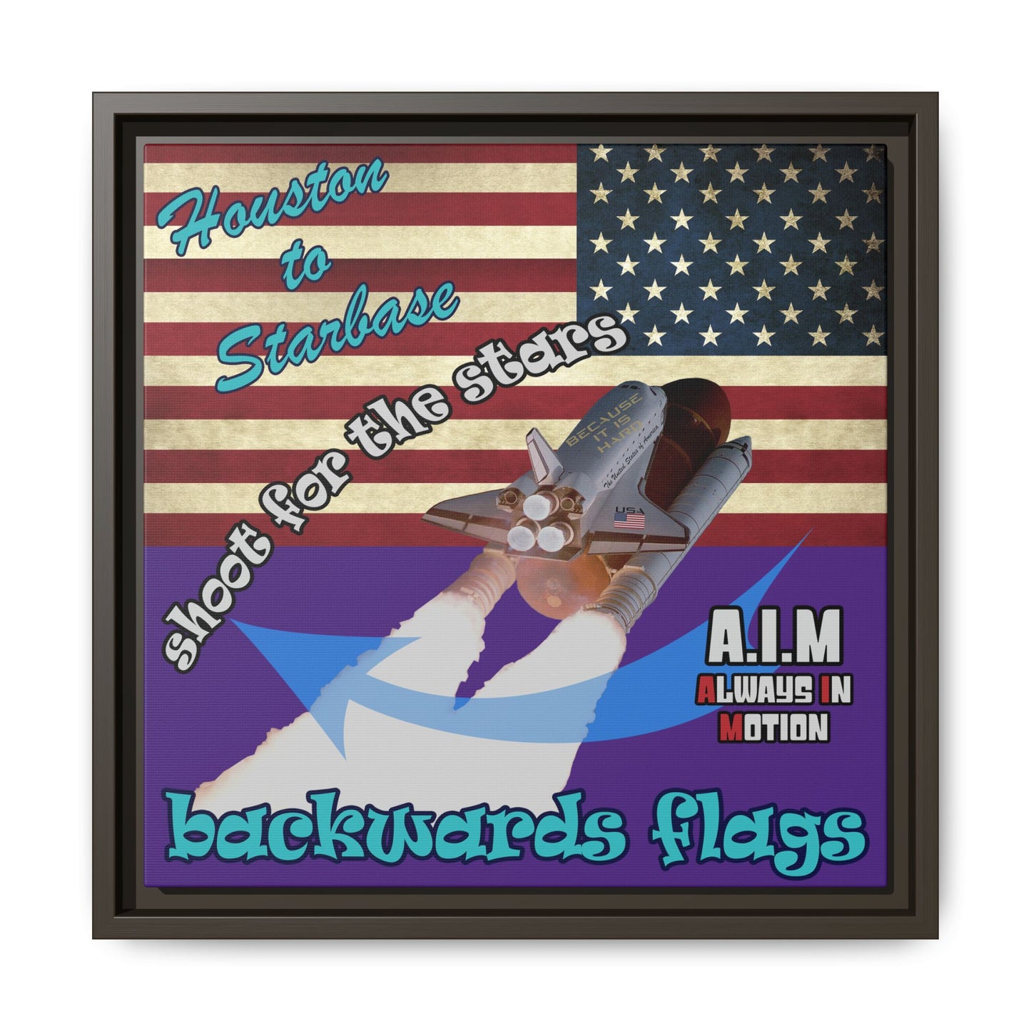 shoot for the stars - framed canvas art (purple)