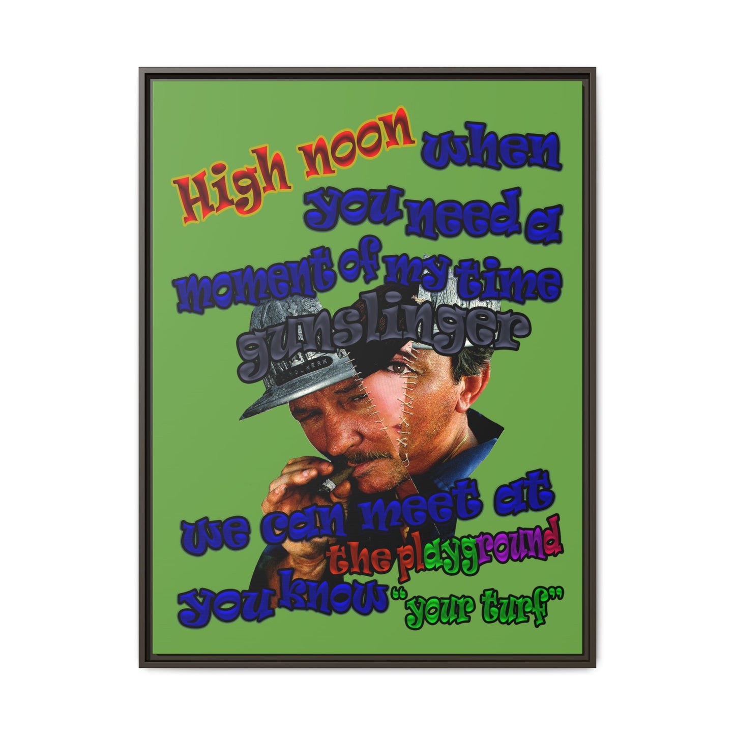 high noon - framed canvas art (green)