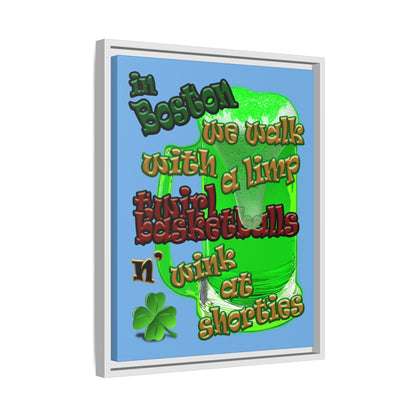 celtics logo - framed canvas art (light blue)