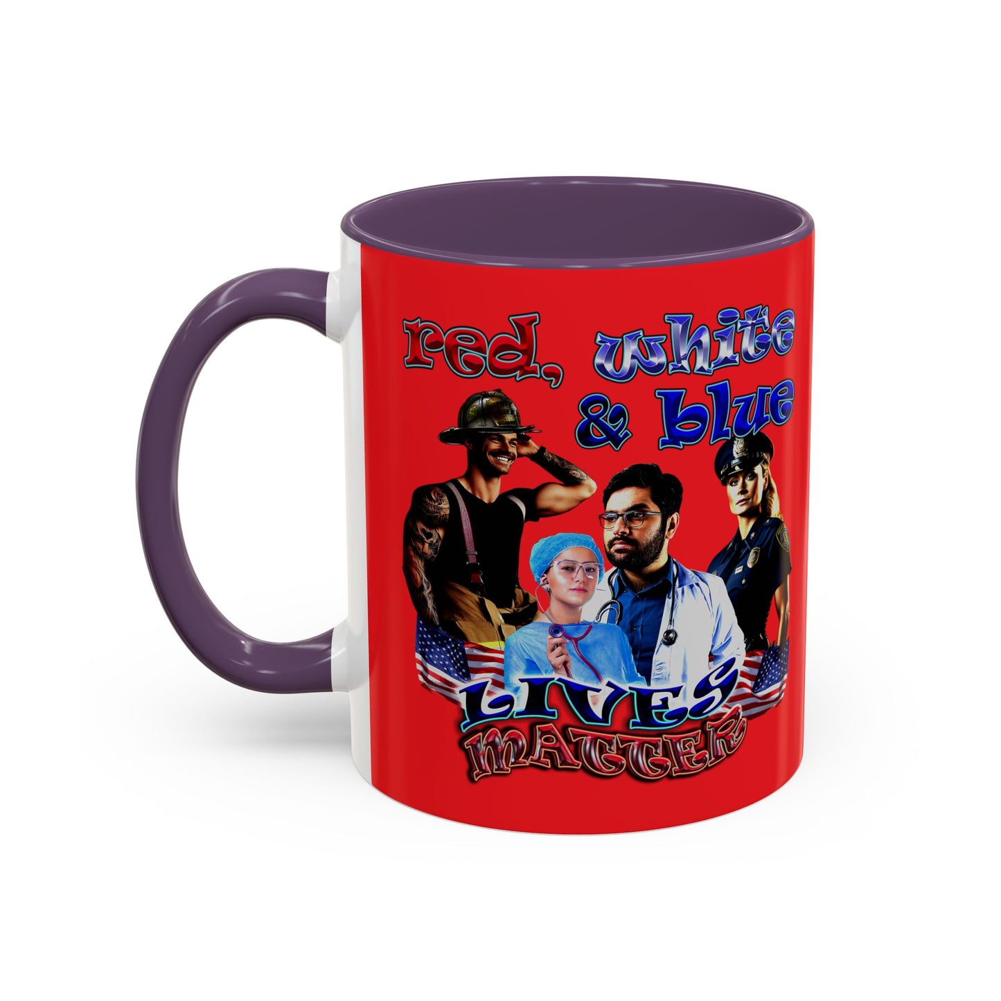 rw&b lives matter - Accent Mug (red)