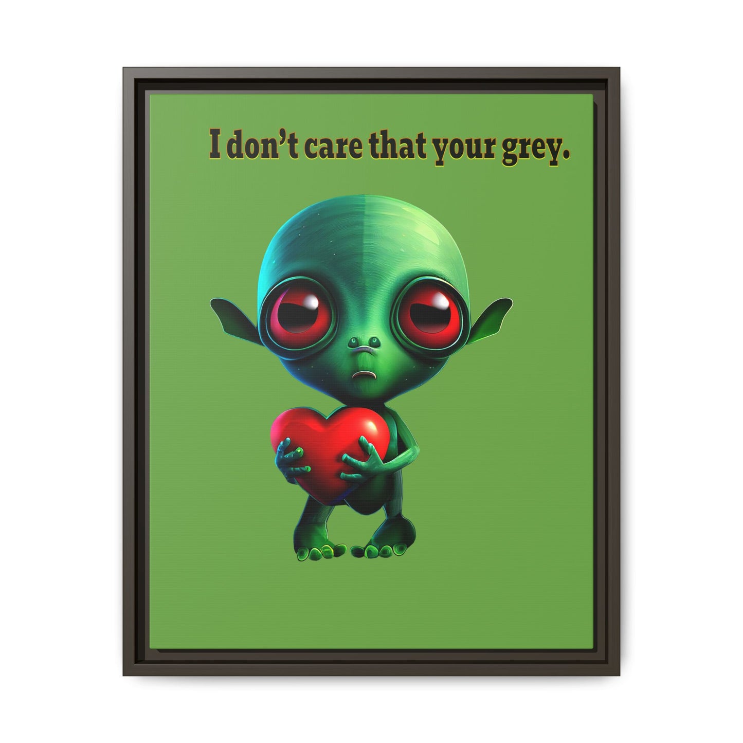 I don't care that your grey - framed canvas art (green)
