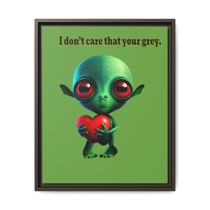 I don't care that your grey - framed canvas art (green)