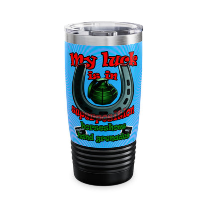 my luck - Ringneck Tumbler, 20oz (light blue-purple wave)