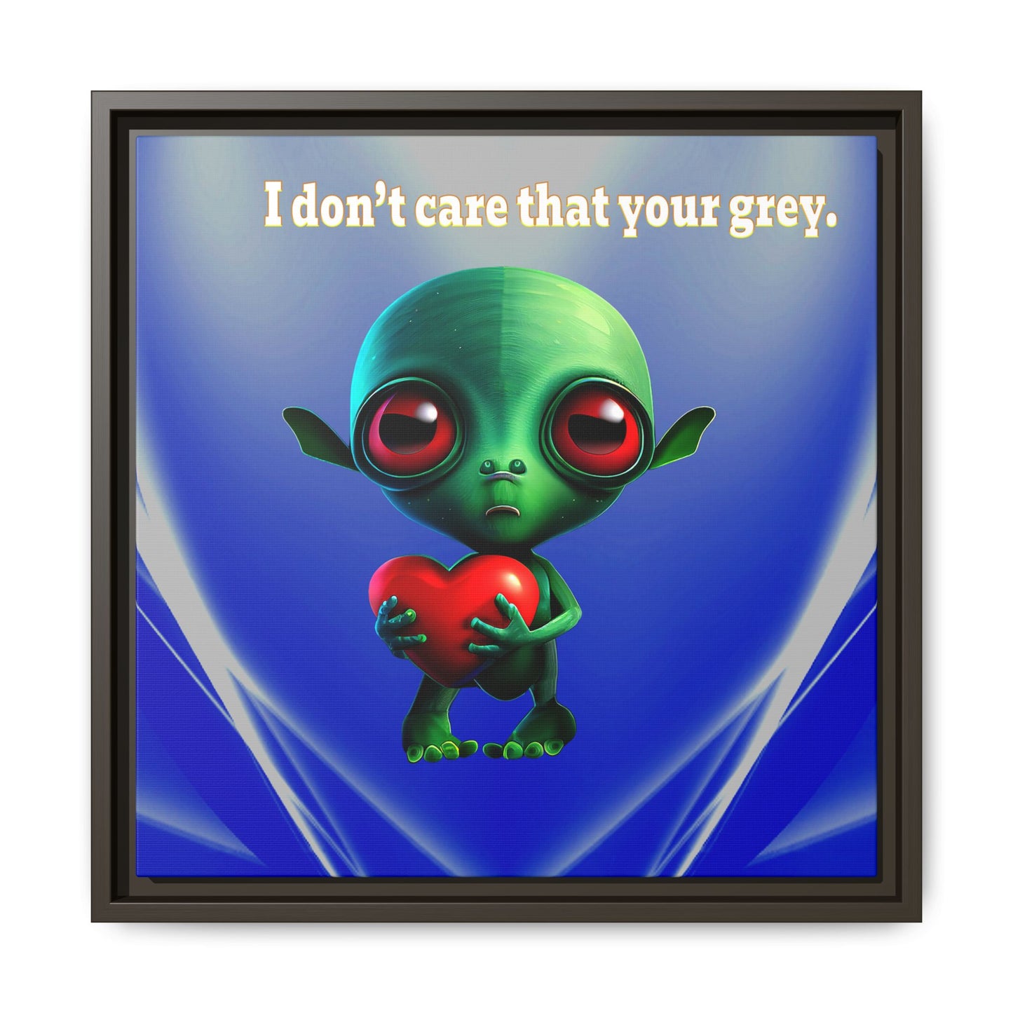 I don't care that your grey - framed canvas art (blue-white wave)