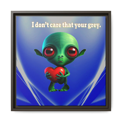 I don't care that your grey - framed canvas art (blue-white wave)