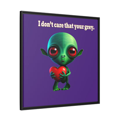 I don't care that your grey - framed canvas art (purple)