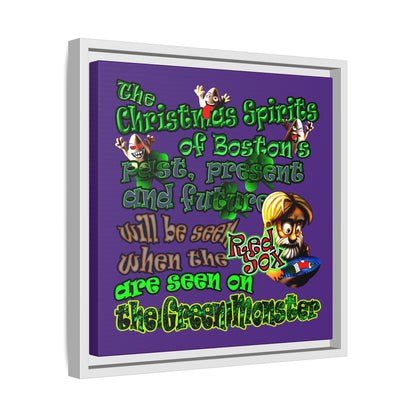 christmas spirits of boston - framed canvas art (purple)