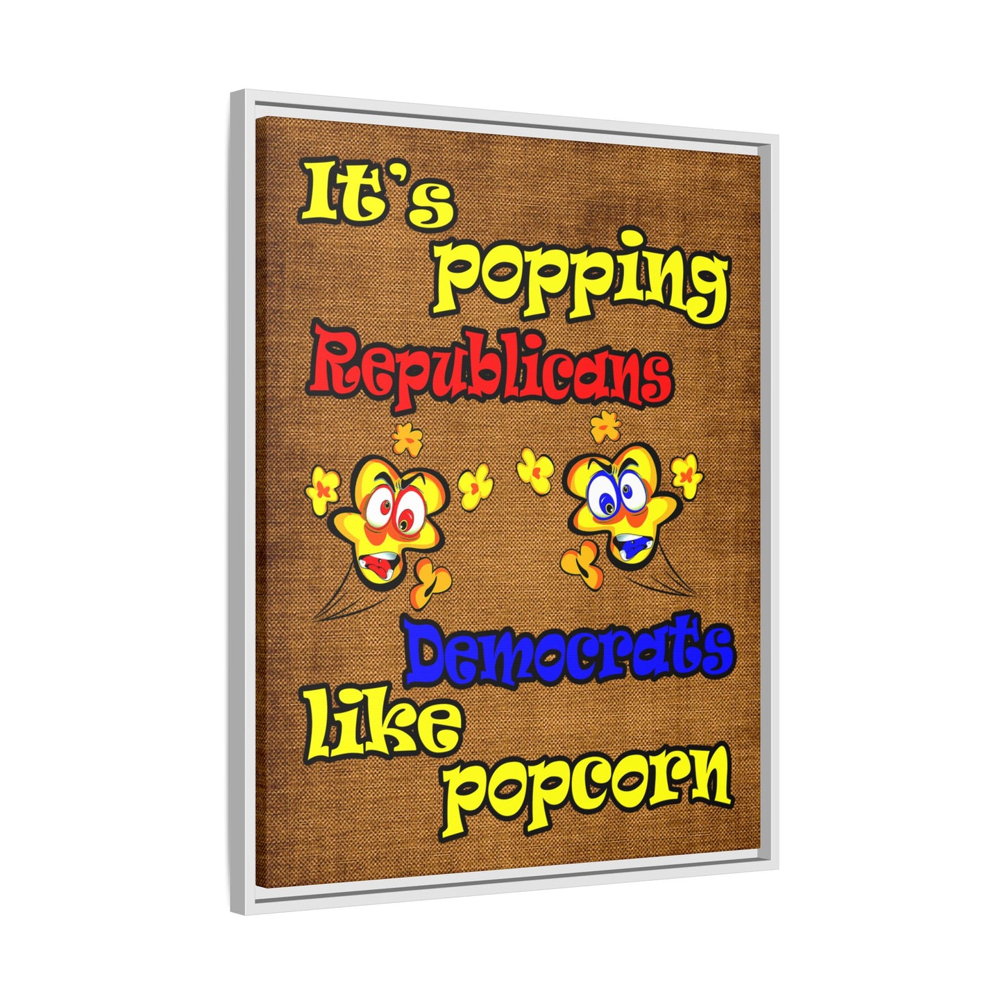 popping like popcorn - framed canvas art (brown papyrus)