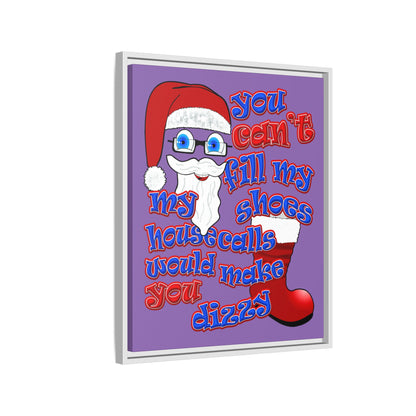 santa's shoes - framed canvas art (light purple)