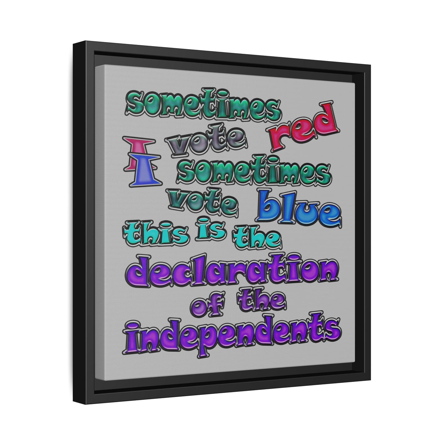 declaration of the independents - framed canvas art (light grey)