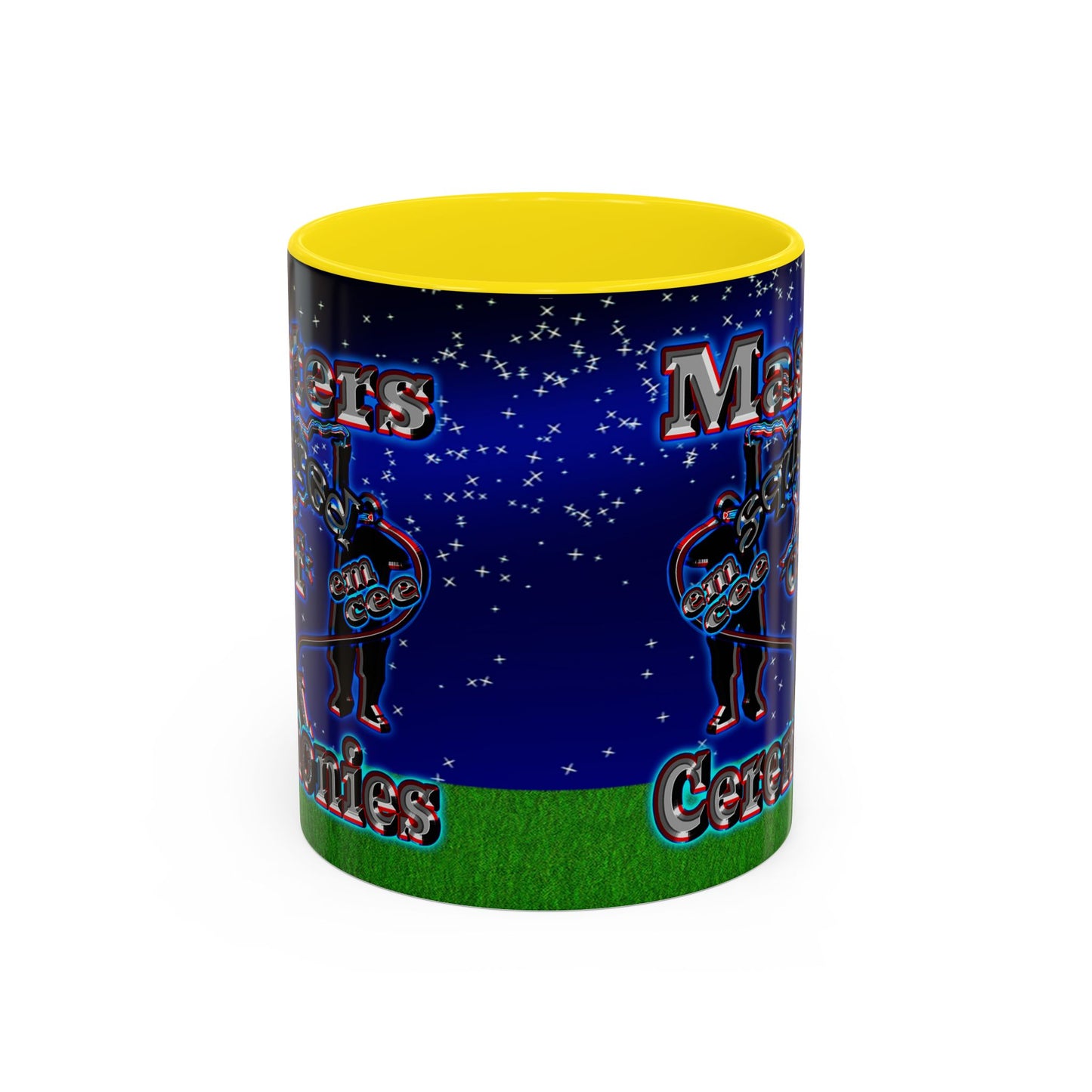 em cee squared - Accent Mug ('snoops' background)