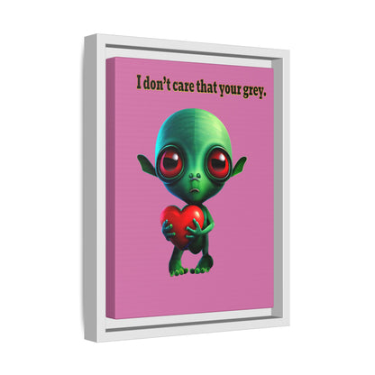 I don't care that your grey - framed canvas art (light pink)