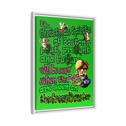 christmas spirits of boston - framed canvas art (logo green)