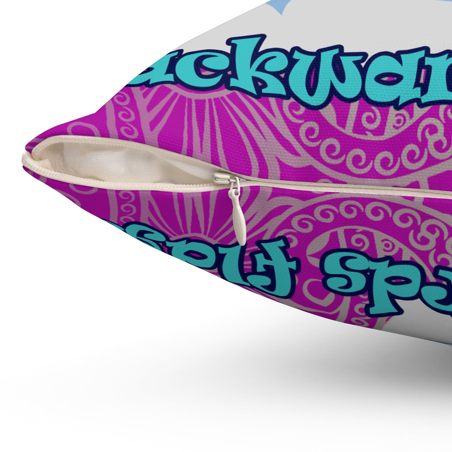 shoot for the stars - Spun Polyester Square Pillow - (pink swirl)