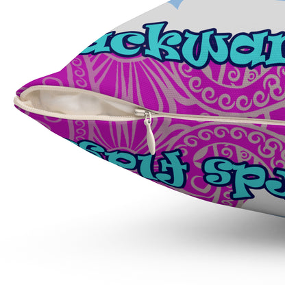 shoot for the stars - Spun Polyester Square Pillow - (pink swirl)