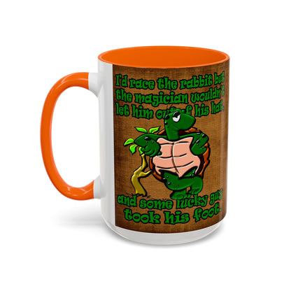 turtle race - Accent Mug (brown papyrus)