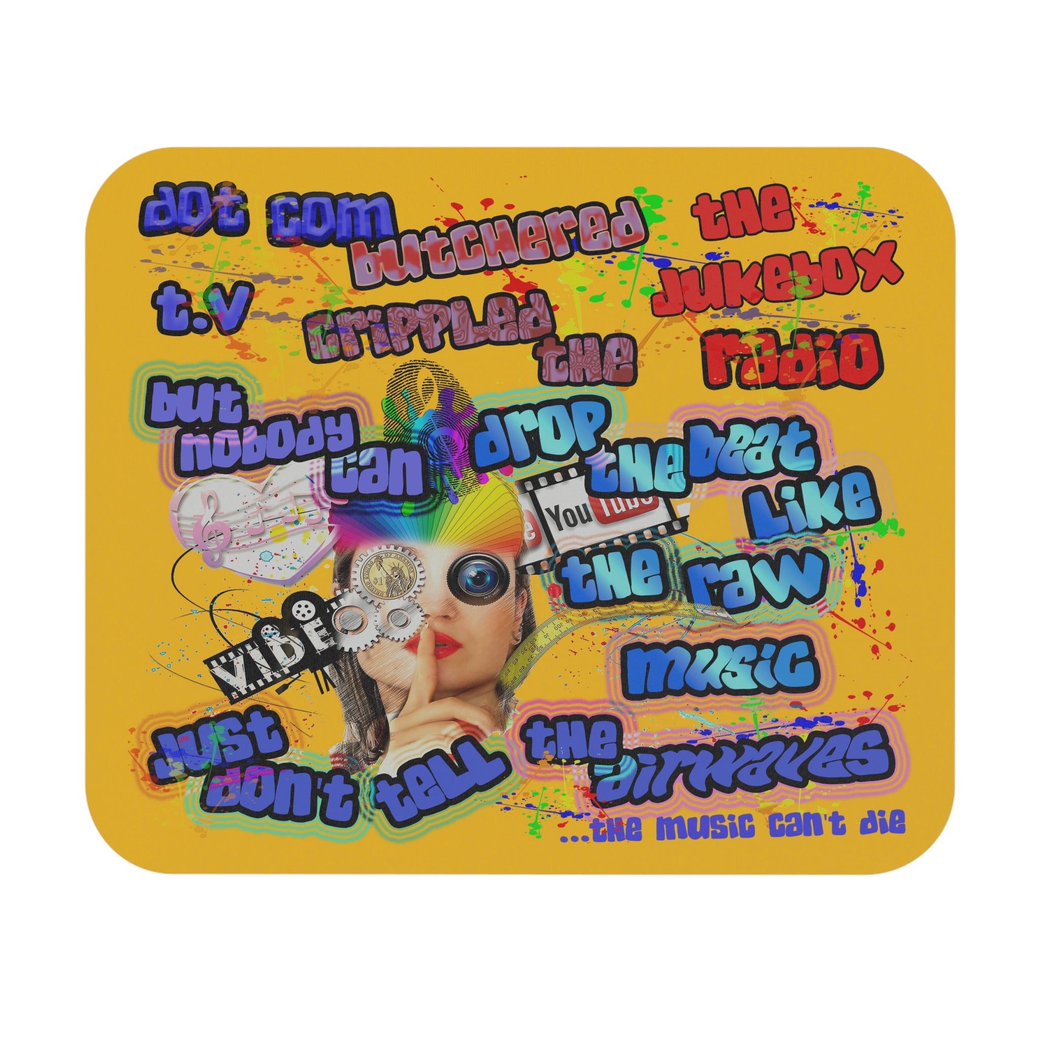 drop the beat - Mouse Pad (Rectangle) (yellow)