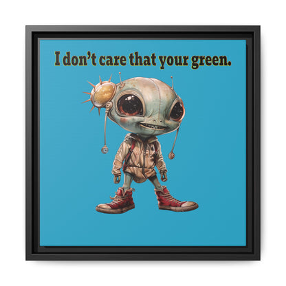 I don't care that your green - framed canvas art (turquoise)