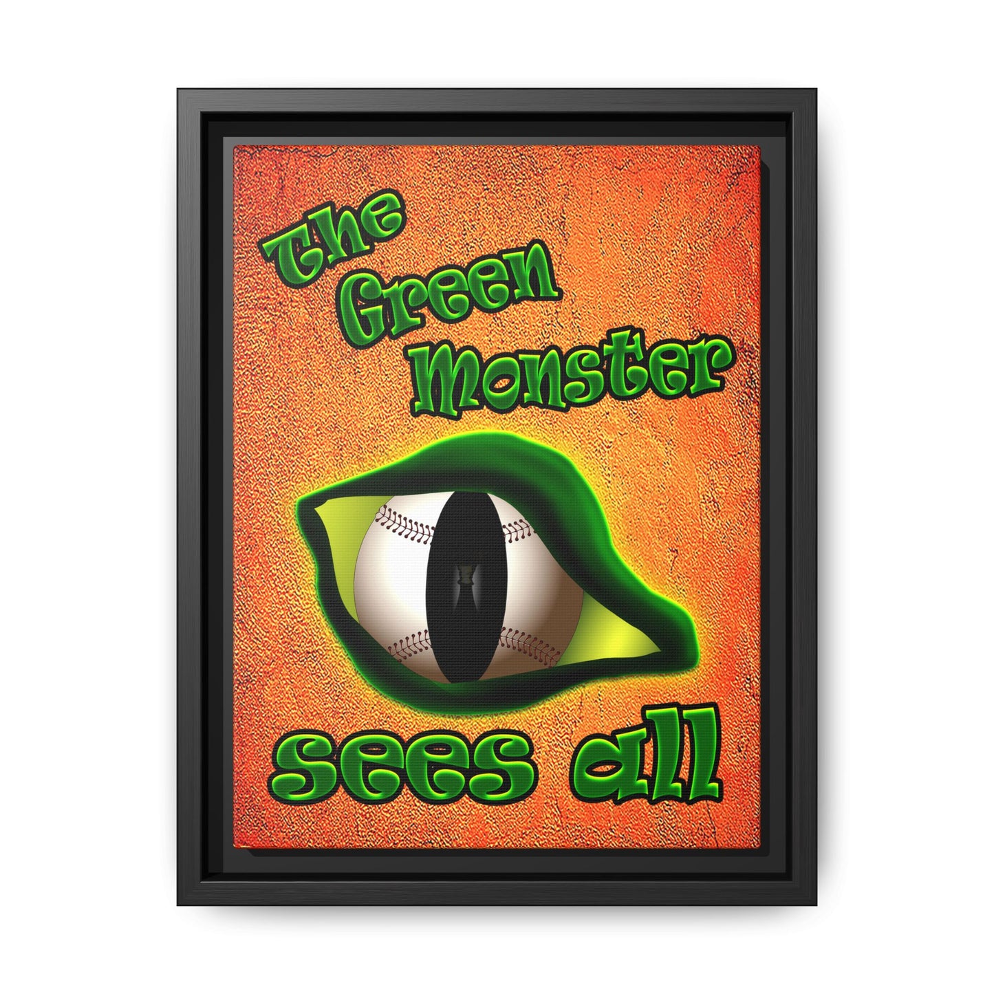 green monster - framed canvas art (burnt orange)