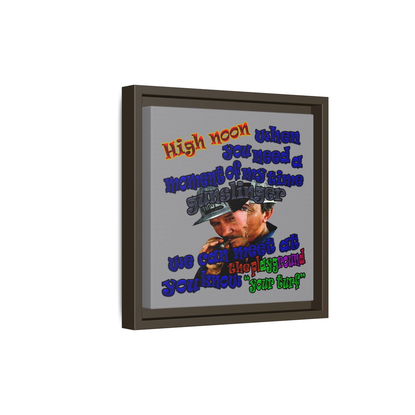 high noon - framed canvas art (grey)