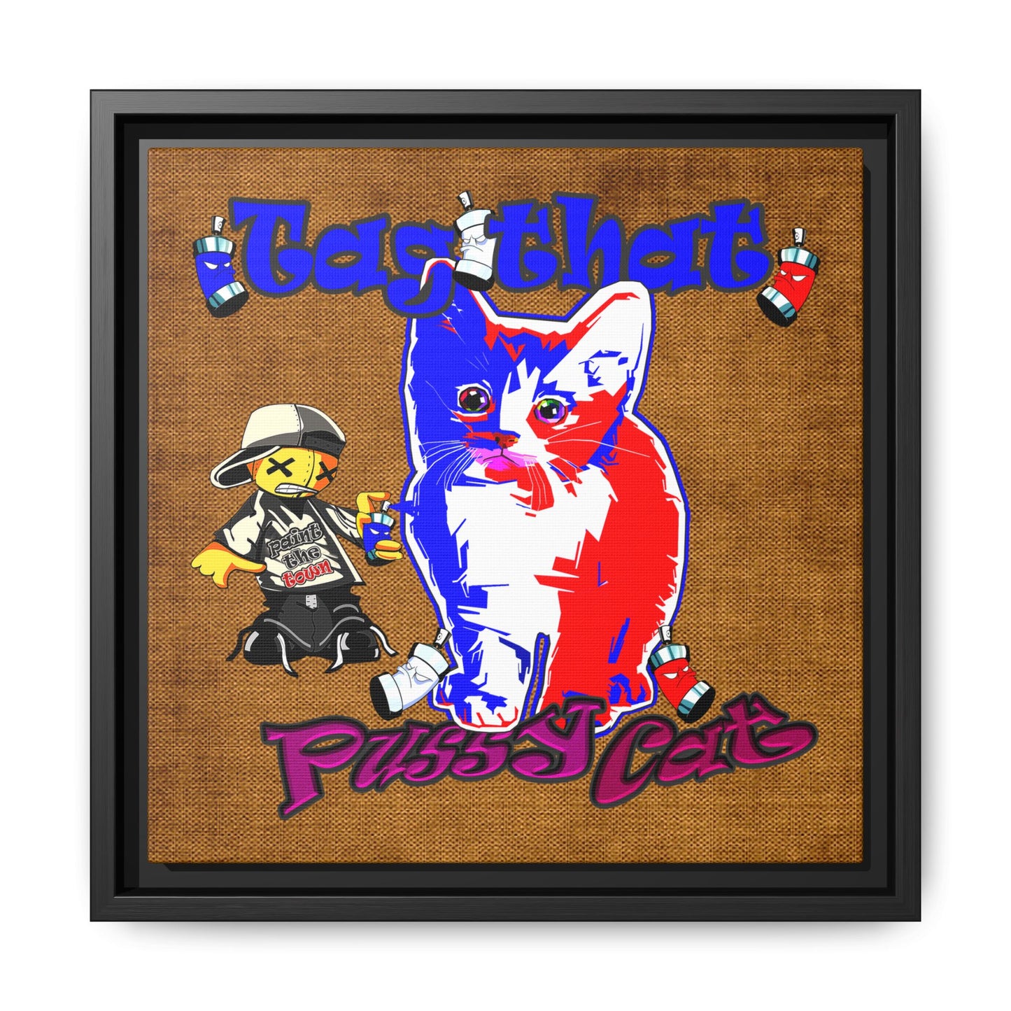 tag that - framed canvas art (brown papyrus)
