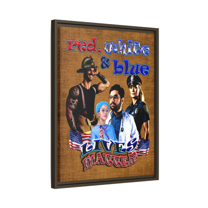 rw&b lives matter - framed canvas art (brown papyrus)