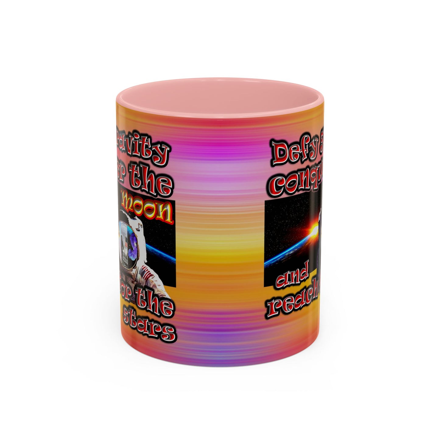 defy conquer reach - Accent Mug (color blur)