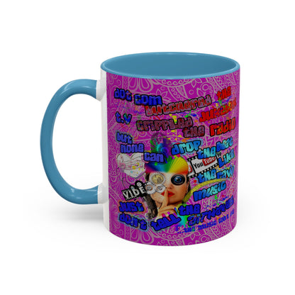 drop the beat - Accent Mug (pink swirl)