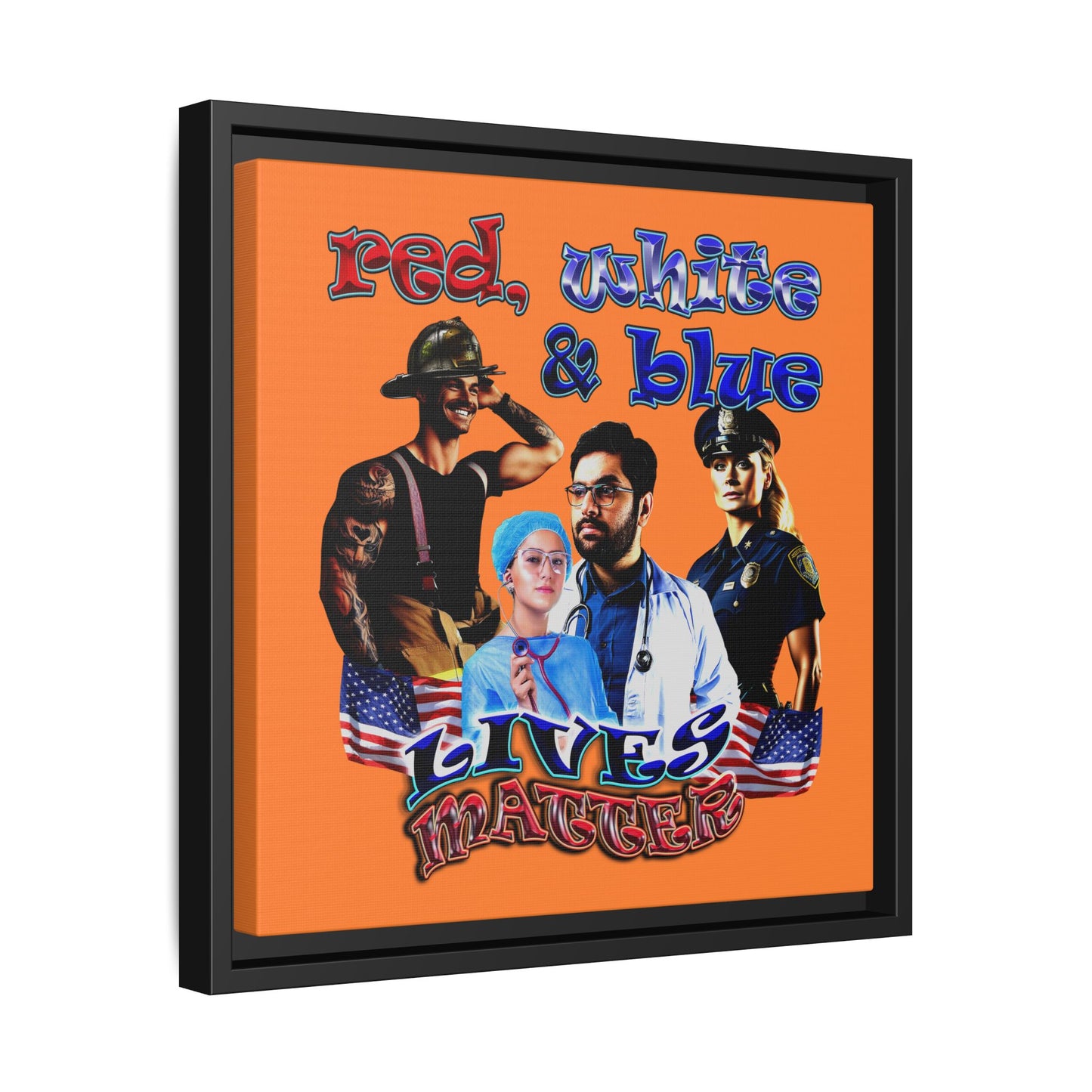 rw&b lives matter - framed canvas art (crusta)