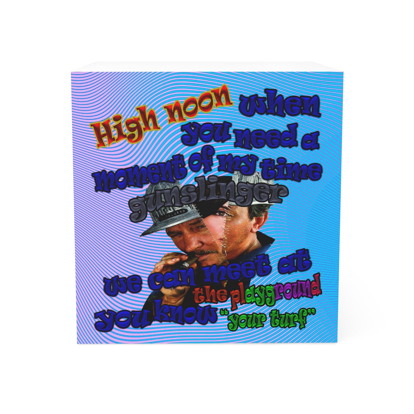 high noon - note cube (light blue-purple wave)