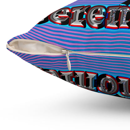 em cee squared - Spun Polyester Square Pillow - (light blue-purple wave)