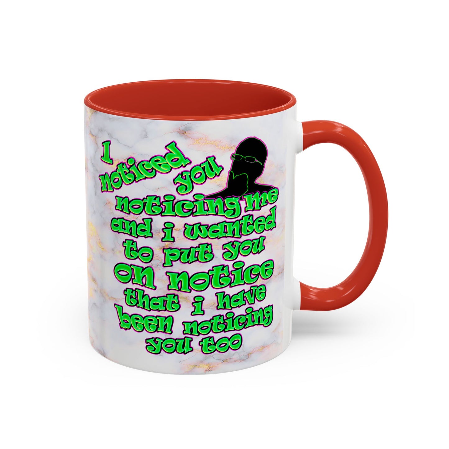 noticed you noticing - Accent Mug (white marble)