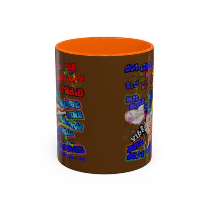 drop the beat - Accent Mug (brown)