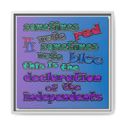 declaration of the independents - framed canvas art (light blue-purple wave)