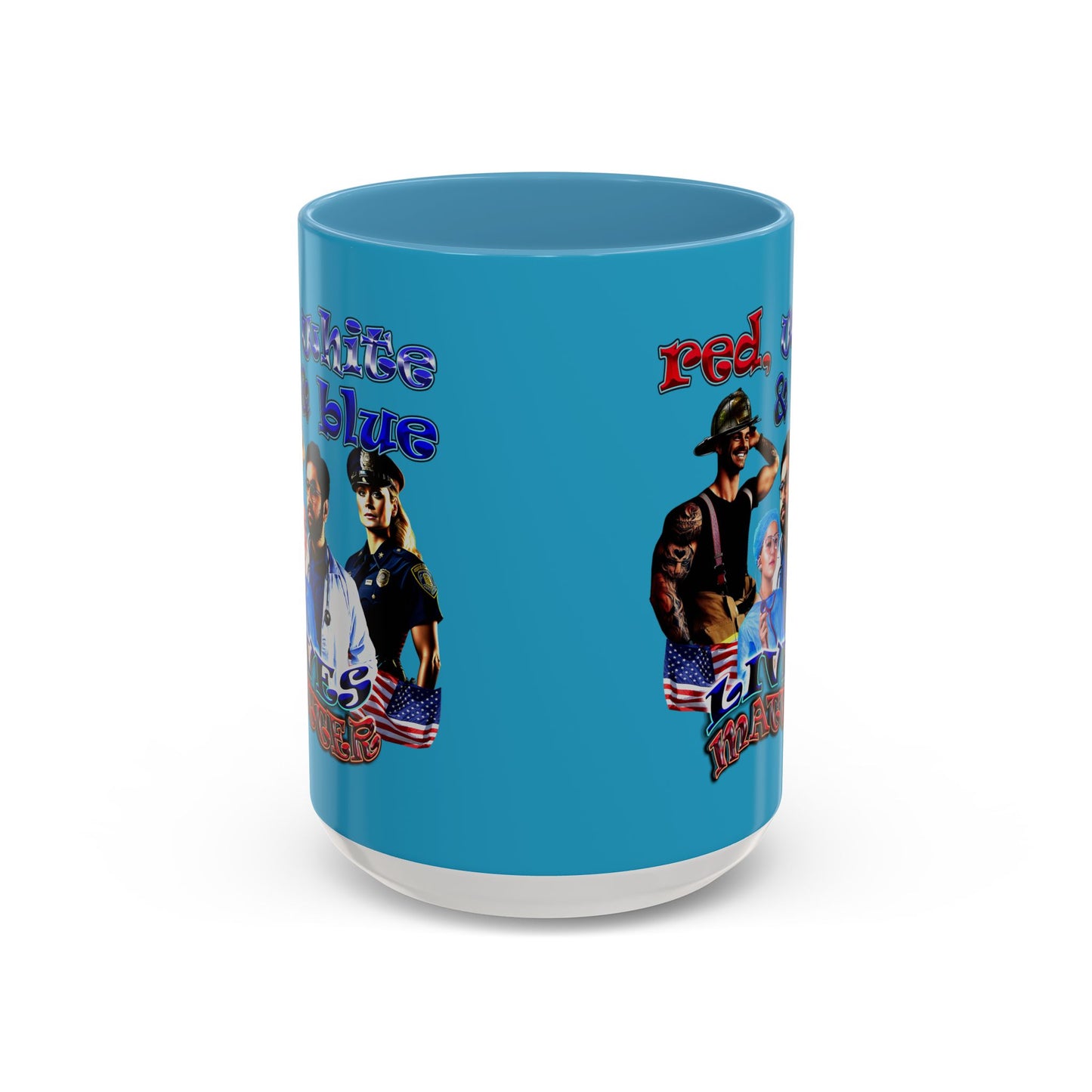rw&b lives matter - Accent Mug (turquoise)