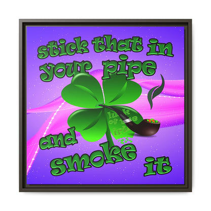 stick that in your pipe and smoke it - framed canvas art (purple-pink wave)