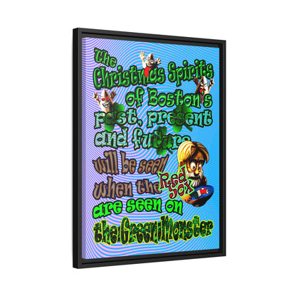christmas spirits of boston - framed canvas art (light blue-purple wave)