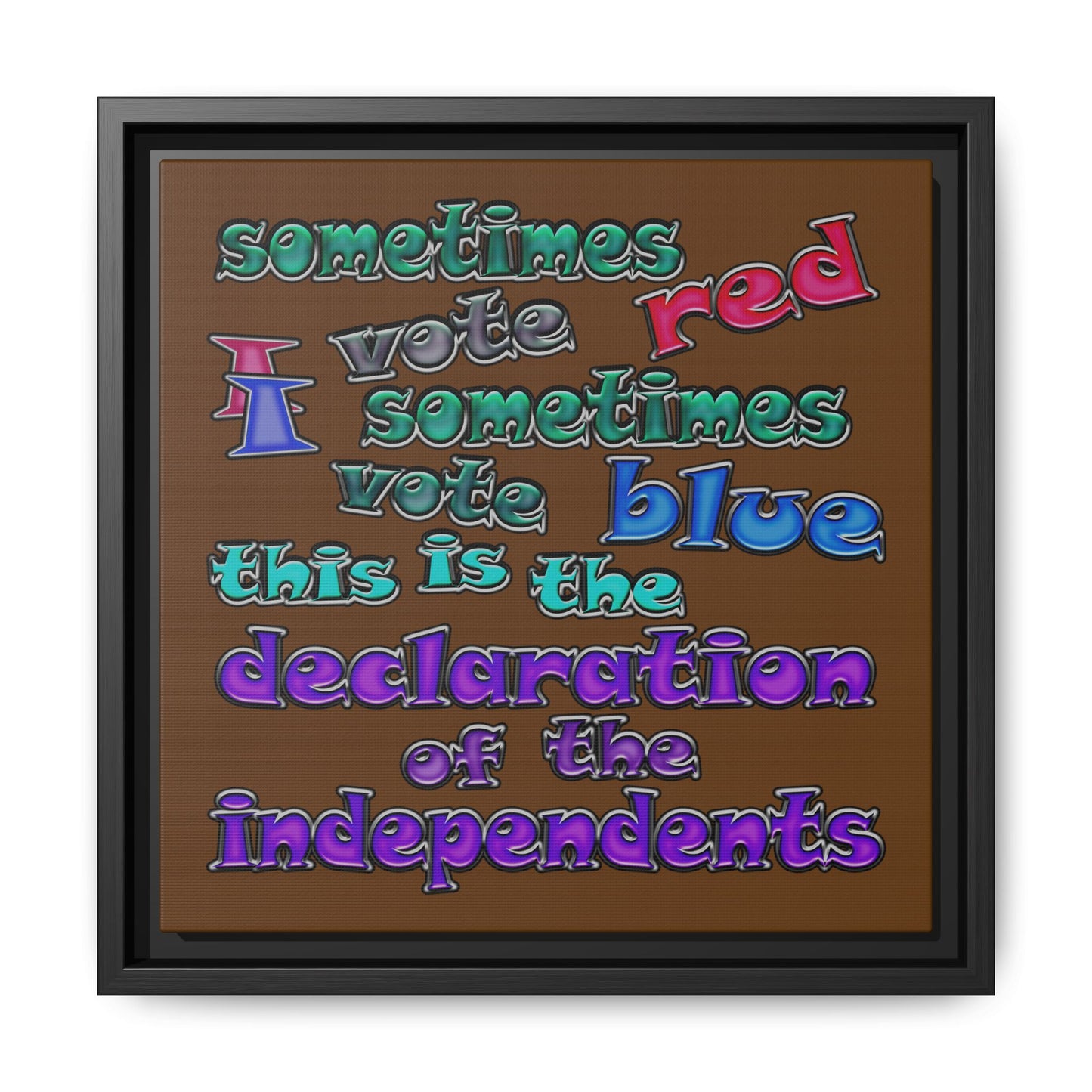declaration of the independents - framed canvas art (brown)