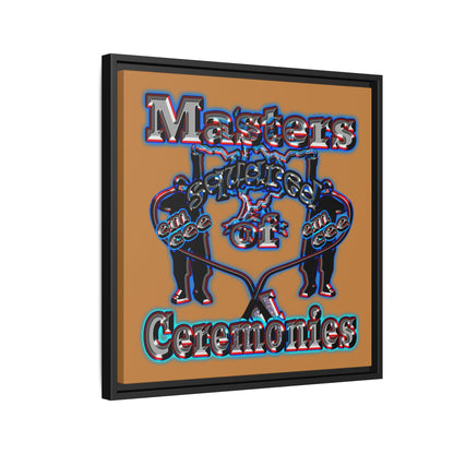em cee squared - framed canvas art (light brown)